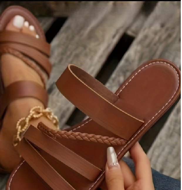 Kasztina – Plecione Kasztanowe Sandały