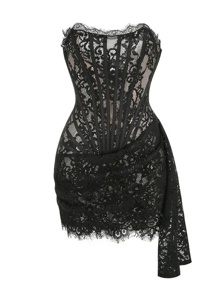 Ariana Gorsetowa Mini Sukienka – Czarna