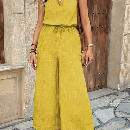Laura - Kombinezon Jednokolorowy Żółty