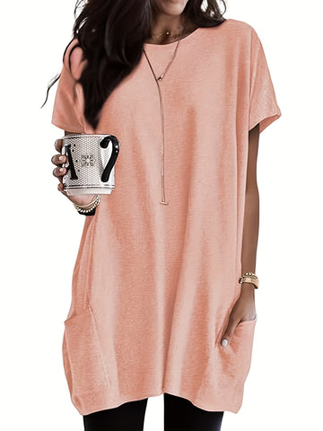 Karina – Luźna Koszulka Plus Size Z Kieszeniami