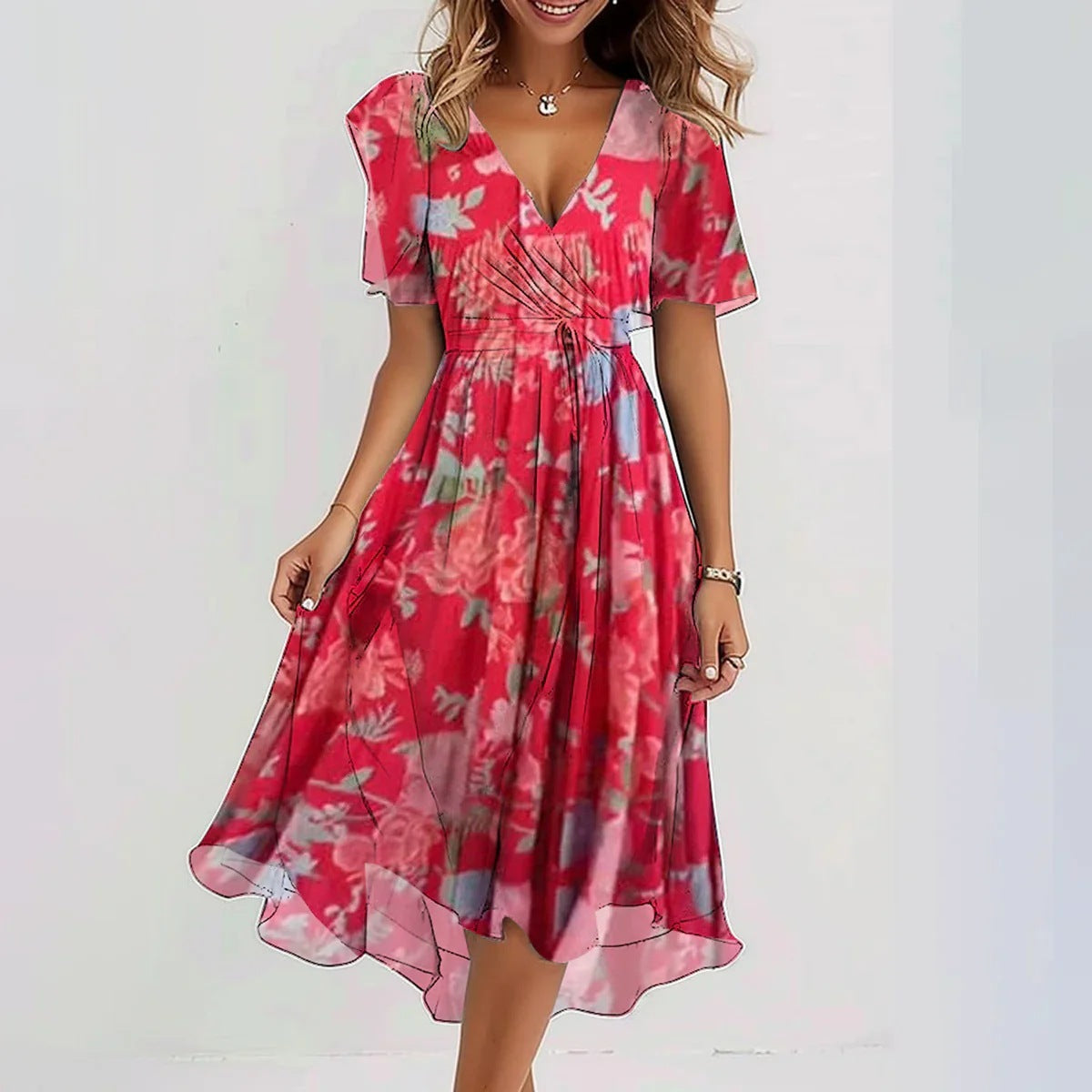 Barbara™ | Elegancka sukienka z krótkim rękawem