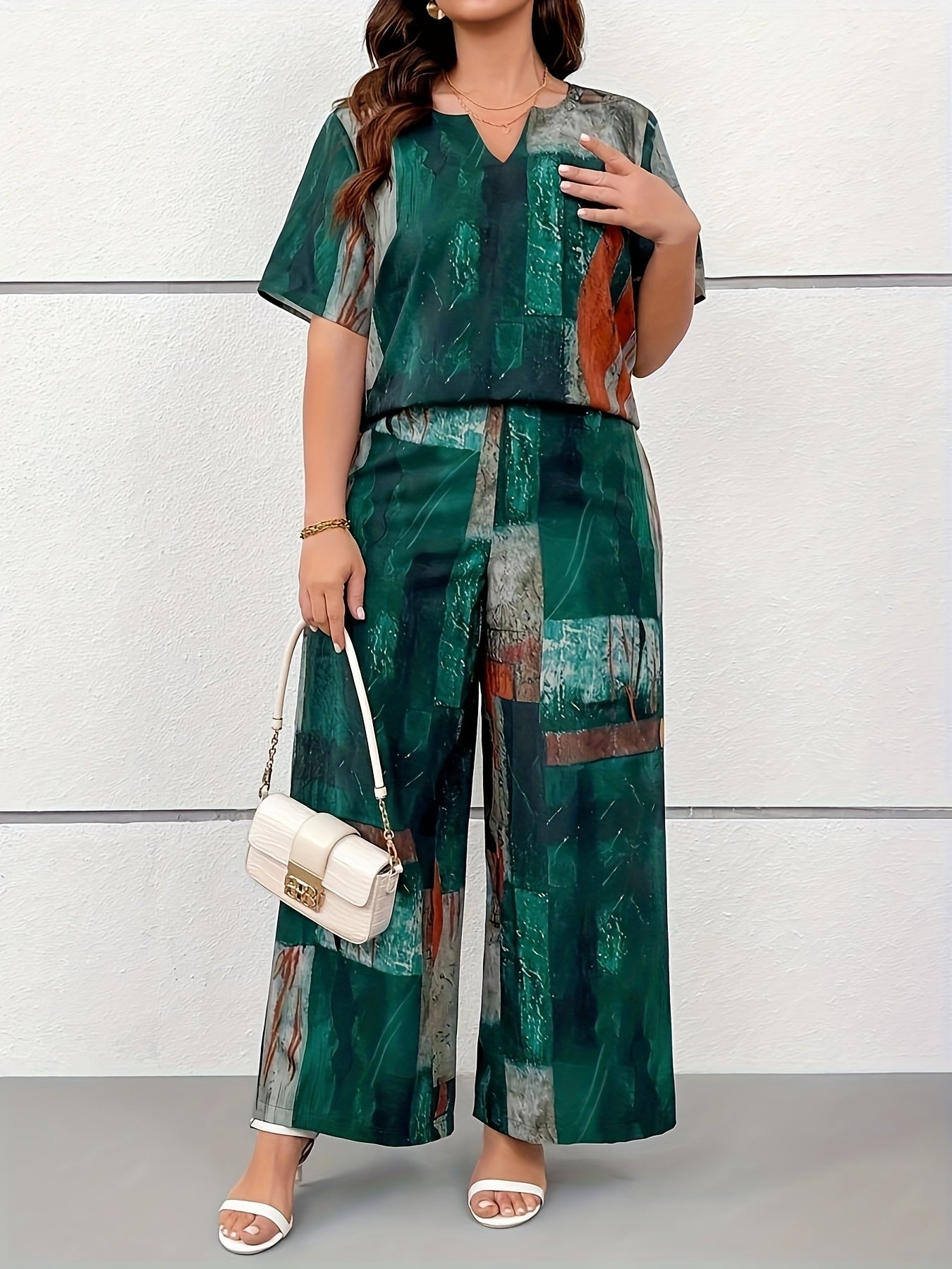 Kinga - Vintage Zestaw z Krótkim Rękawem