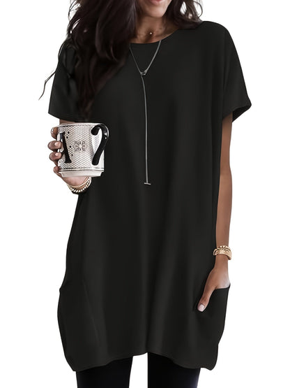 Karina – Luźna Koszulka Plus Size Z Kieszeniami