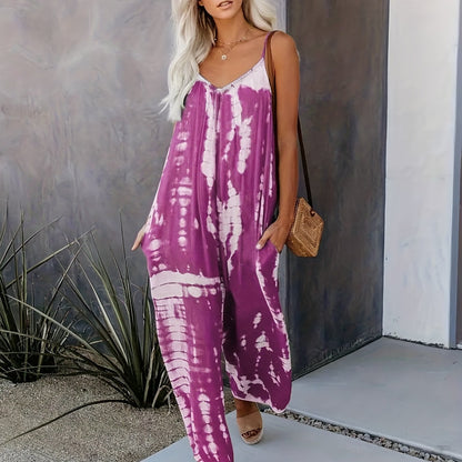 Bianka - Kombinezon Tie-Dye Na Ramiączkach