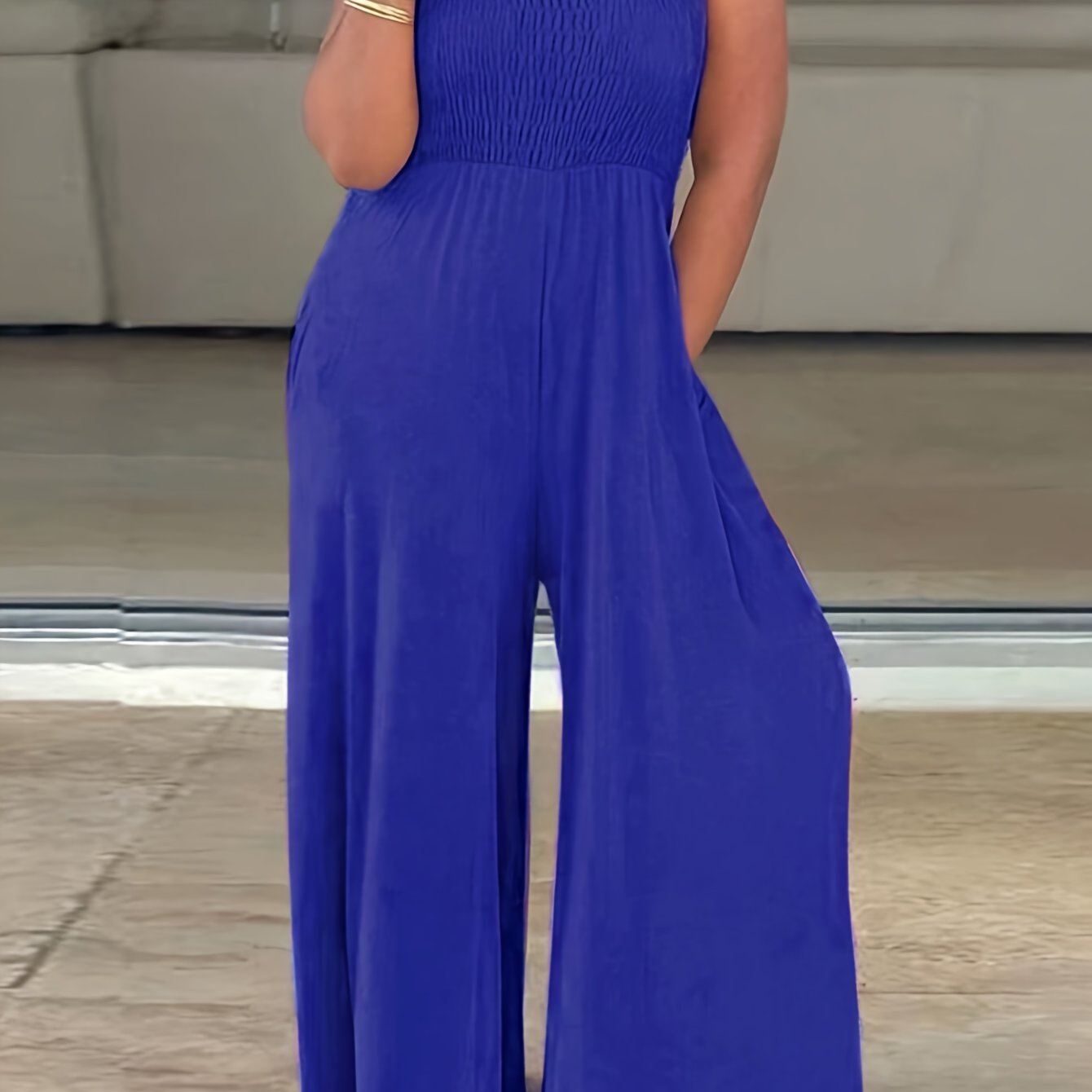 Eliza - Kombinezon Off-Shoulder z Kieszeniami