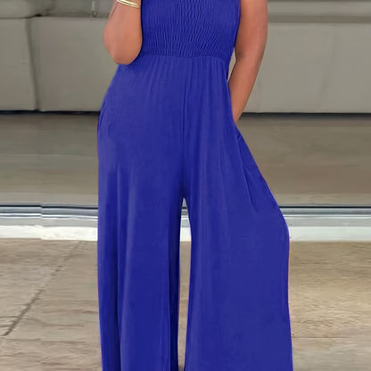 Eliza - Kombinezon Off-Shoulder z Kieszeniami