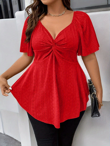 Barbara – Plus Size Koszulka Z Haftem