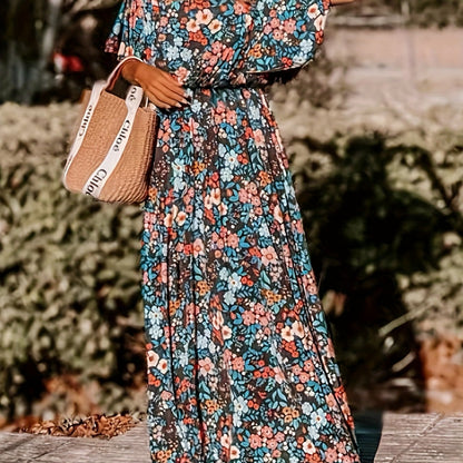 Agata – Sukienka Plus Size Z Kwiatowym Nadrukiema