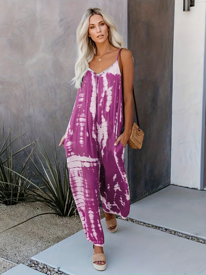 Bianka - Kombinezon Tie-Dye Na Ramiączkach