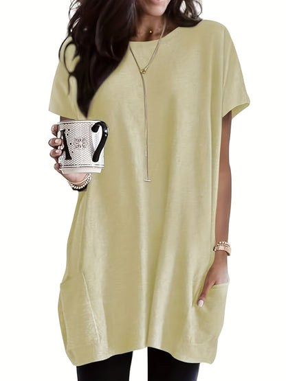 Karina – Luźna Koszulka Plus Size Z Kieszeniami