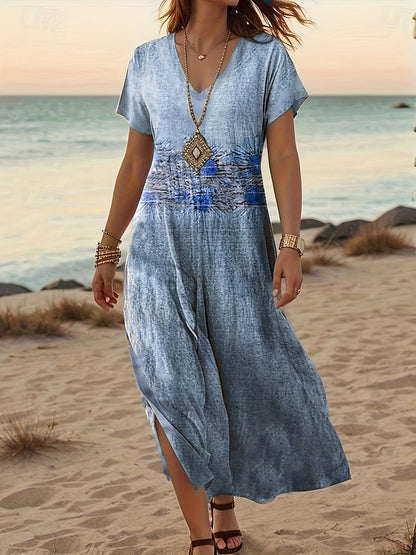 Renata – Sukienka Maxi W Tropikalny Print