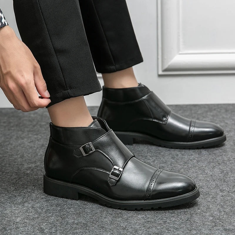 Darell | Skórzane buty z podwójnym paskiem typu monk