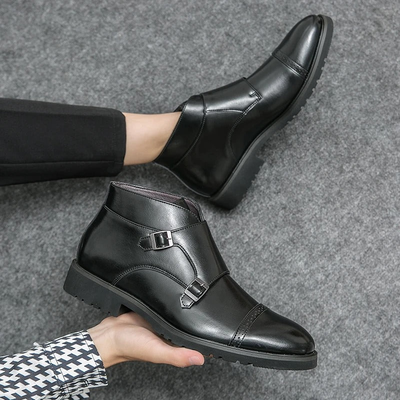 Darell | Skórzane buty z podwójnym paskiem typu monk