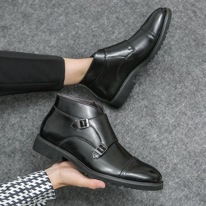 Darell | Skórzane buty z podwójnym paskiem typu monk