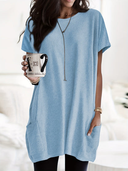 Karina – Luźna Koszulka Plus Size Z Kieszeniami