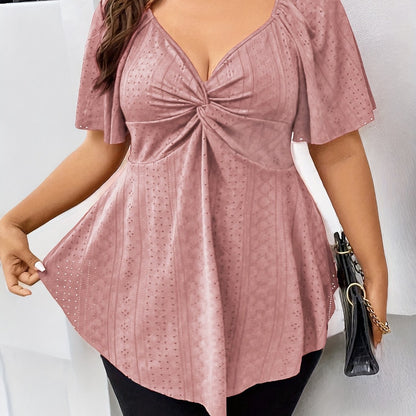 Barbara – Plus Size Koszulka Z Haftem