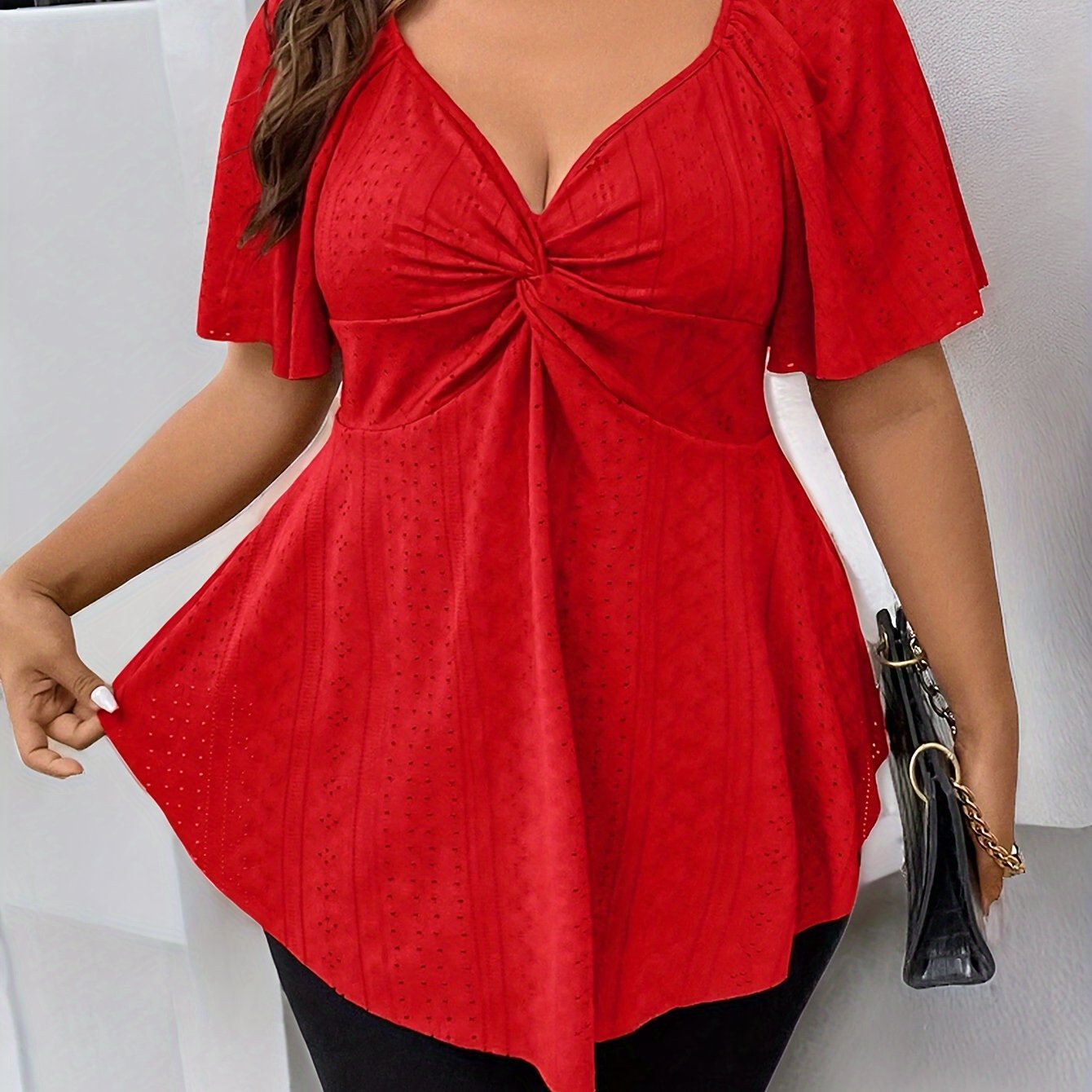 Barbara – Plus Size Koszulka Z Haftem