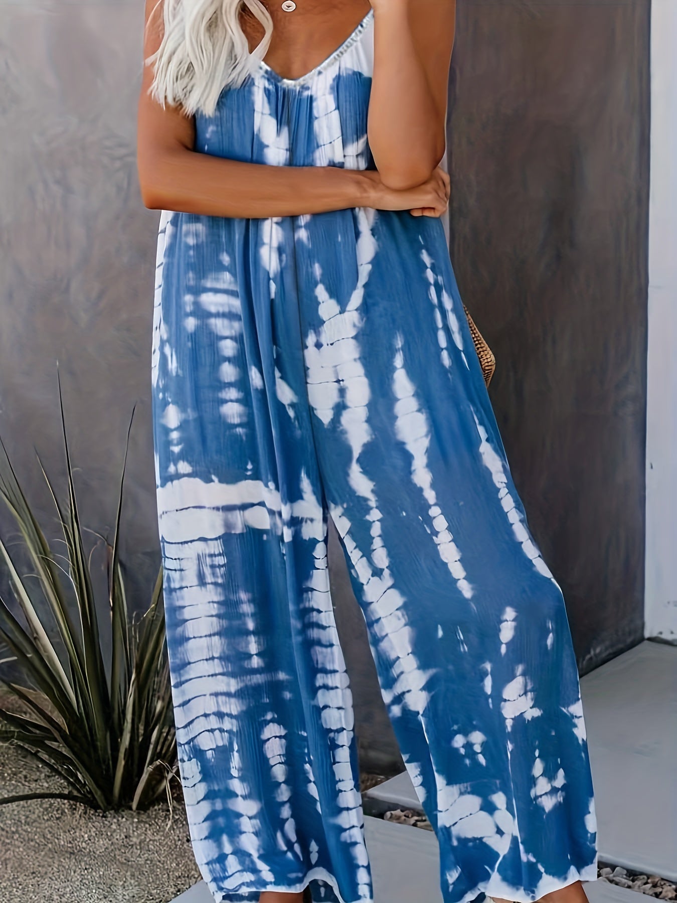 Bianka - Kombinezon Tie-Dye Na Ramiączkach