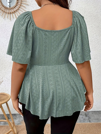 Barbara – Plus Size Koszulka Z Haftem