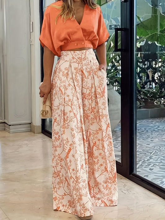 Florina – Eleganckie Kwiatowe Spodnie
