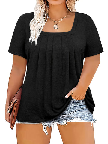 Karina – Plus Size Bluzka Kwadratowy Dekolt