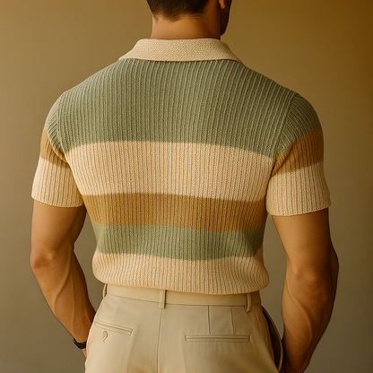 Męska wiosenna prosta, tkana koszula z krótkim rękawem