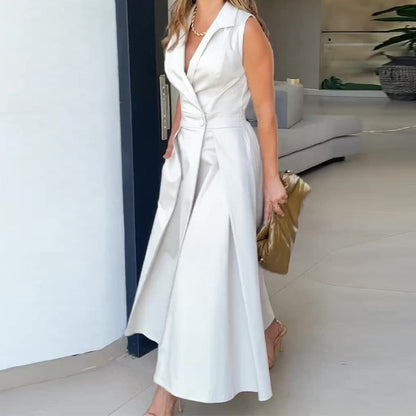 Katarzyna | Elegancka midi sukienka z dekoltem w serek