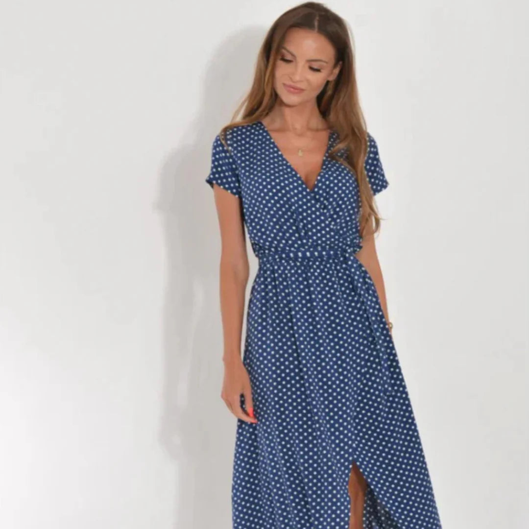 Klementyna | Elegancka sukienka z dekoltem w serek