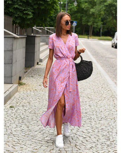 Suzanne - Elegancka sukienka z dekoltem w serek