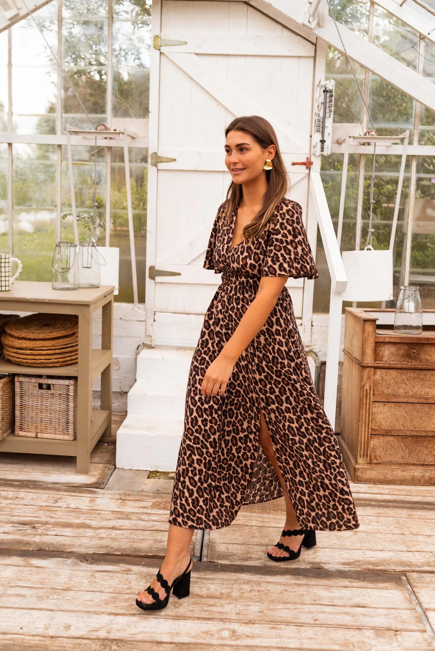 Monika™ | Leopardowa sukienka maxi