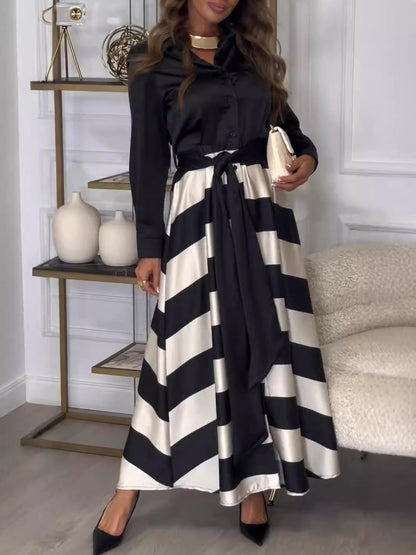 Natuszka / Elegancka Wzorzysta Francuska Sukienka