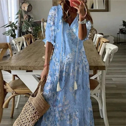 Sabina | Boho sukienka maskująca brzuch
